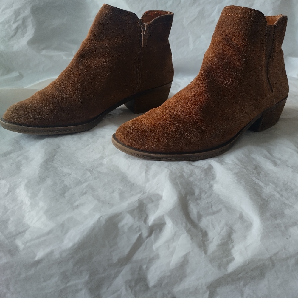 Kensie Boot Shoes Garry Size 7 Brown Suede Zip Women's